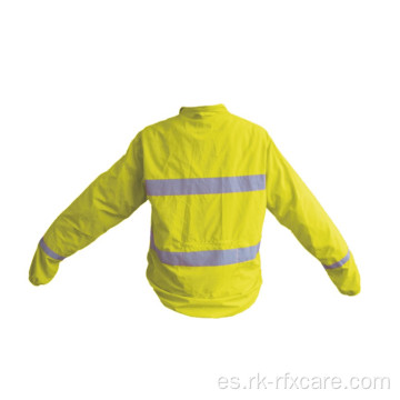 Chaqueta de corredor de carretera para mujer con tiras reflectantes